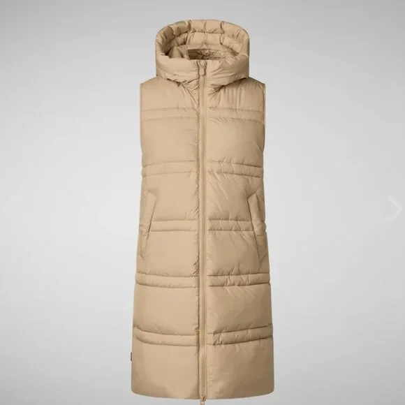 Save The Duck Animal Free Hooded Judee Vest in Beige - Picture 5 of 16
